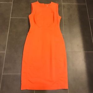 Cotton sheath dress- Orange